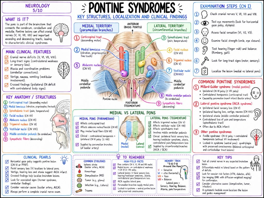 Syndromes protubérantiels : Structures clés et sémiologie clinique
